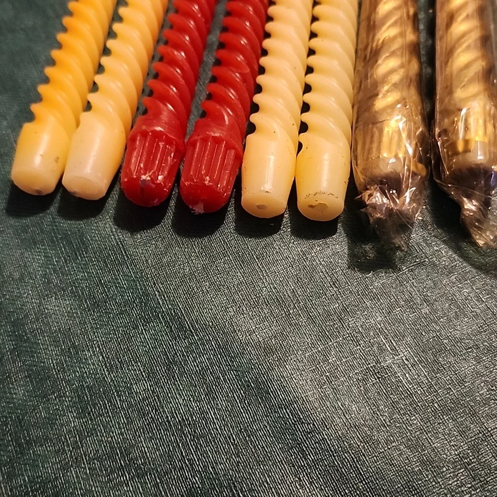 Elegant Spiral Candles Set - Red, Cream, and Gold (4 sets) Christmas